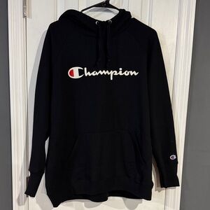 NWOT Champion Men's Black Hoodie with Logo